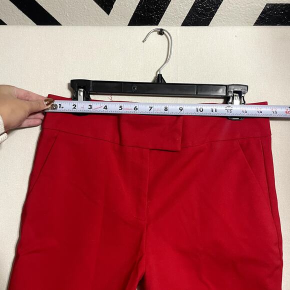 Frnch Paris Red Tapered High-Waist Slim Ankle Trousers Pants - Size L - Picture 7 of 8
